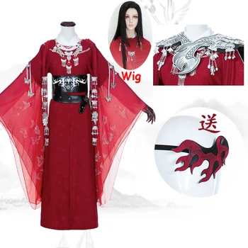Tian guan ci fu Beviltiška geist könig Hua cheng Cosplay Schwarz Lang Cosplay Costmes mit mantel alle nustatyti Helovinas kostiumas šalis
