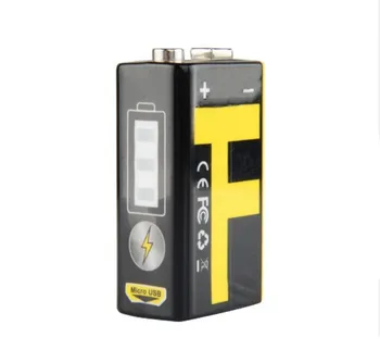 TrustFire 550mAh 9V Baterijos Įkrovimo Micro USB Prievadą Ličio Baterija su Saugos Vožtuvas LED Indikatorius