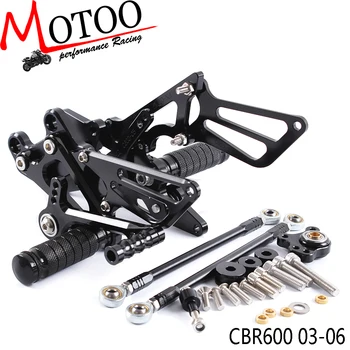 Visą CNC Aliuminio Motociklo Reguliuojama pakoja Rearsets Galiniai Rinkiniai Koja Vinys, HONDA CBR600RR CBR 600RR CBR 600 RR 2003-2006