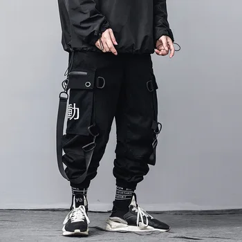 Vyrai Elastinga Juosmens Haremas Ziajać Vyrų Juostele Dizaino Streetwear Jogger Punk Hip-Hop Atsitiktinis Kelnės Poilsiu Vyrų Šokių Ziajać MG475