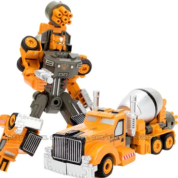 WEI JIANG Naujas 5 1 Pertvarkos Žaislai Kietas Lydinio Devastator Didelis Dydis 28CM Robotas Automobilių Combiner Inžinerijos Sunkvežimių Berniukas Vaikams, Žaislai