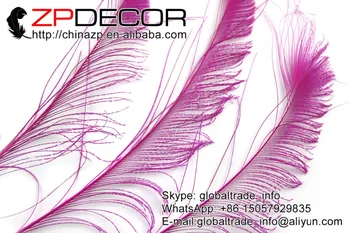 ZPDECOR 50pcs/daug 30-40cm(12-16inch) Ranka Pasirinkite aukščiausios Kokybės Hot Pink Didmeninė Povas Kardai Supjaustyti Plunksnos, Skirtos Parduoti