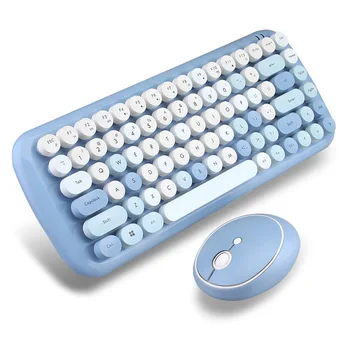 Želė Šukos Wireless Keyboard Mouse Combo Desketop Laptop Notebook 2.4 G Wireless Number Pad Rožinė Mergaitė Klaviatūra ir Pelė